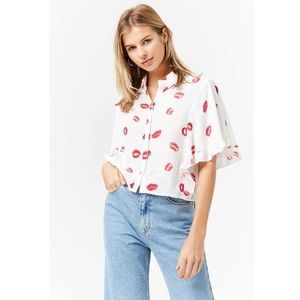 Forever 21 Red Kiss Blouse 💋